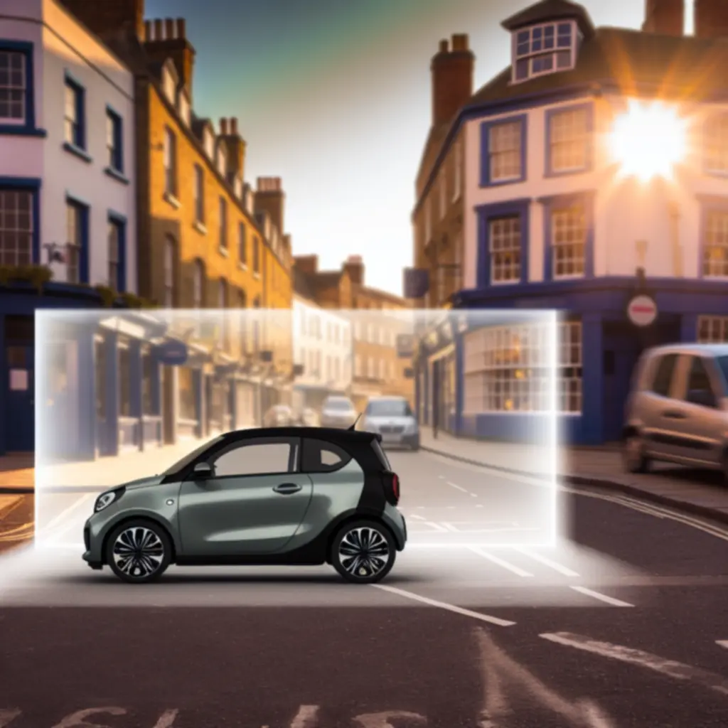 Compact city car parked on a UK street