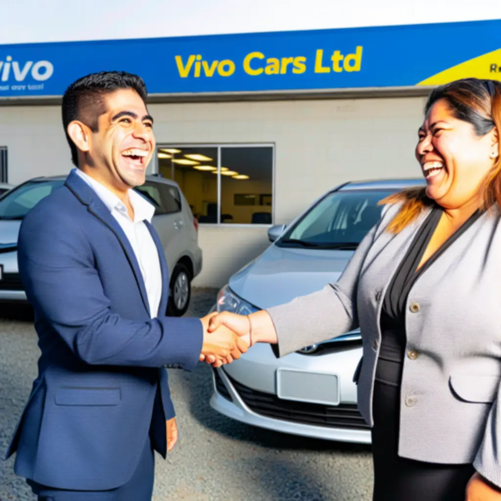 Customer receiving car keys from VIVO CARS LTD staff member at the Birmingham office