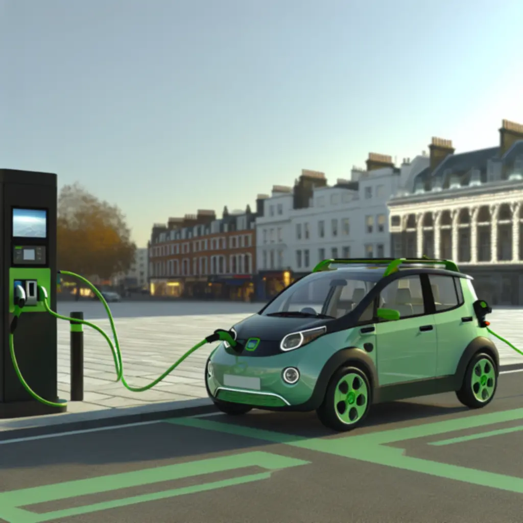 Electric car charging at a public charge point