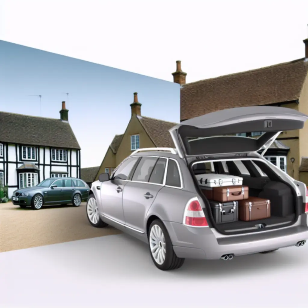 Estate car boot loaded with luggage