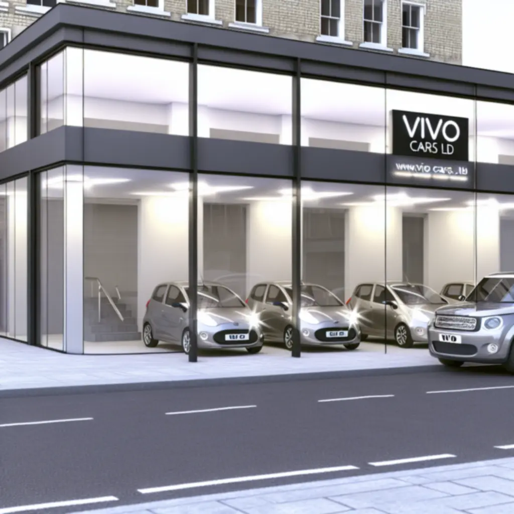 Modern VIVO CARS LTD rental vehicle parked in a city setting